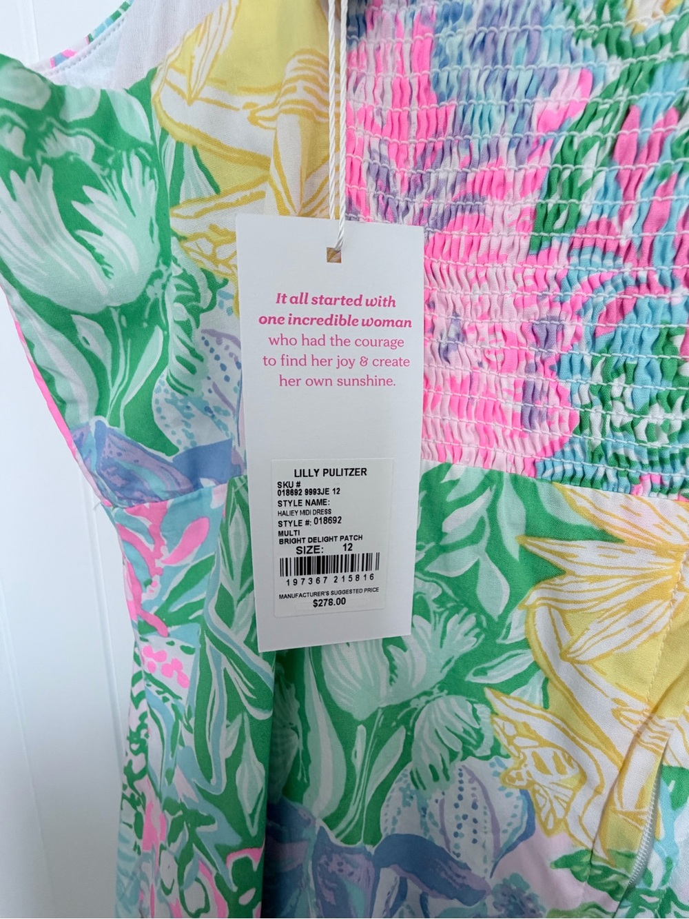 NWT Lilly Pulitzer Haley Midi Dress Bright Delight Patch Size 12 $278 - Picture 8 of 9
